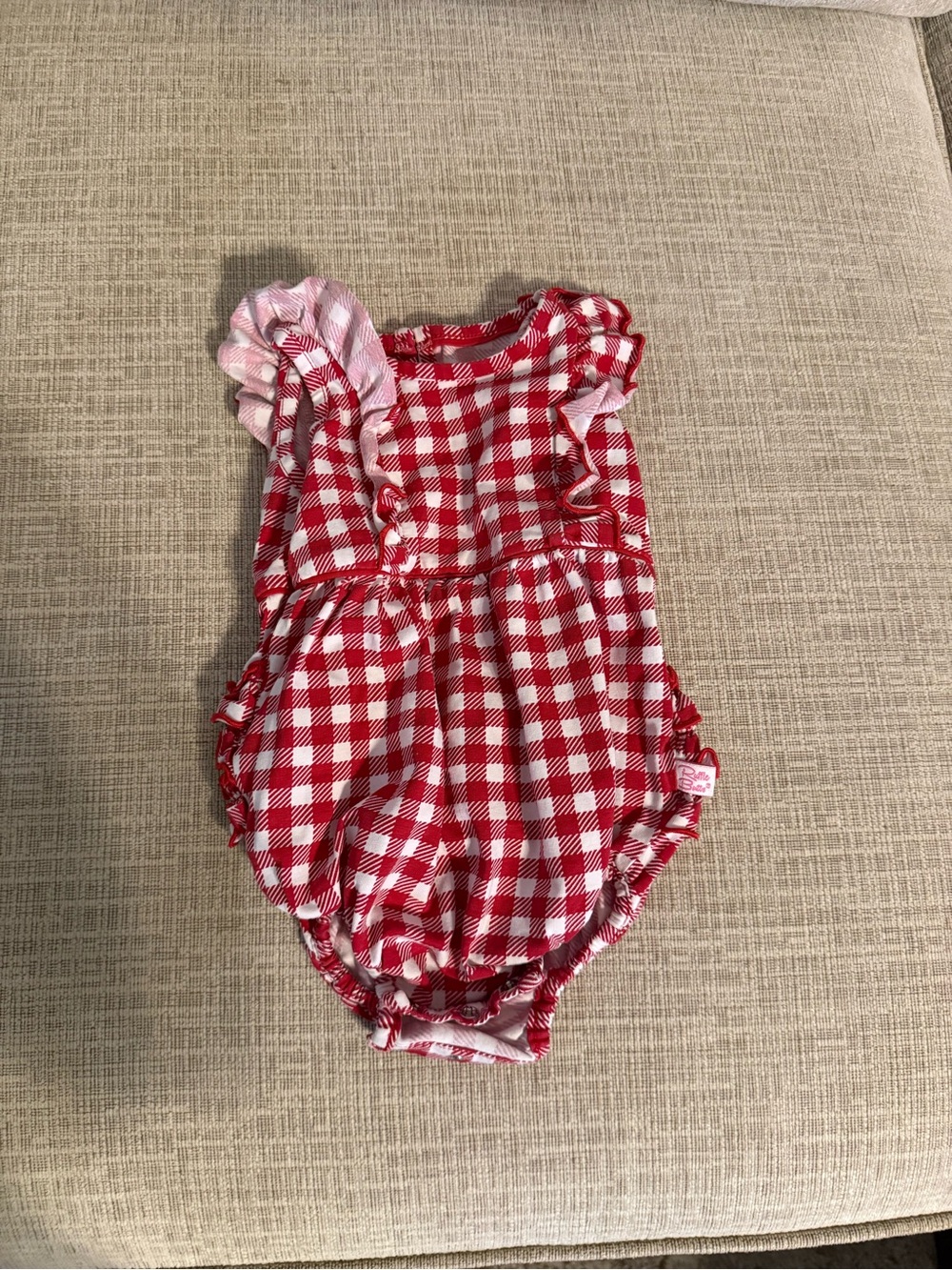 Ruffle Butts Red and White Gingham Romper